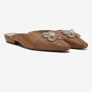 Sam Edelman Jayden Pointed-toe Pearl Mule in Palermo Basket Weave Cuoio